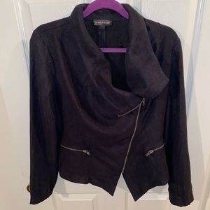 Rampage Black Velvet Jacket w/ Zipper Details
